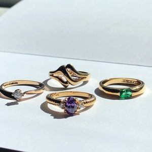 Set of Vintage 18KYPG Rings